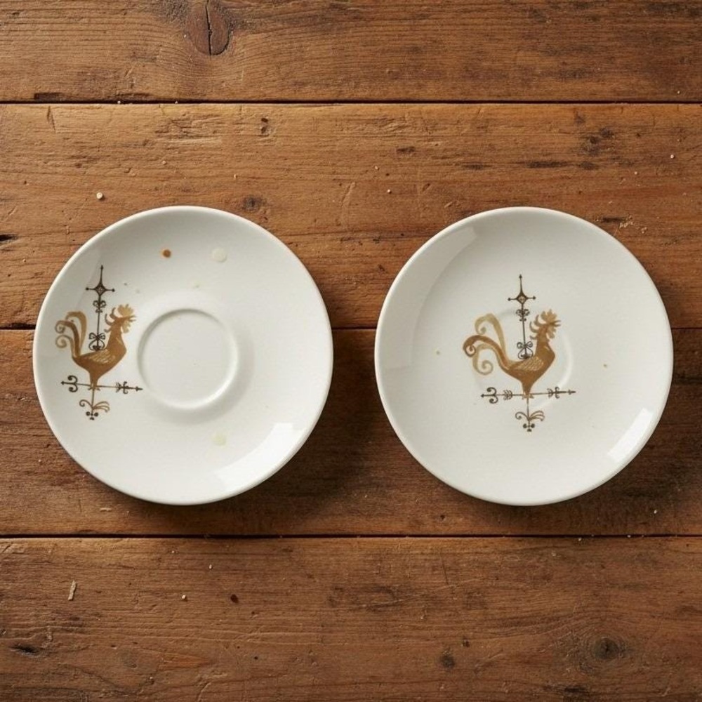 Edwin Knowles "Weather Vane" Bread Plate & Saucer, Two Piece Set, USA Ceramic